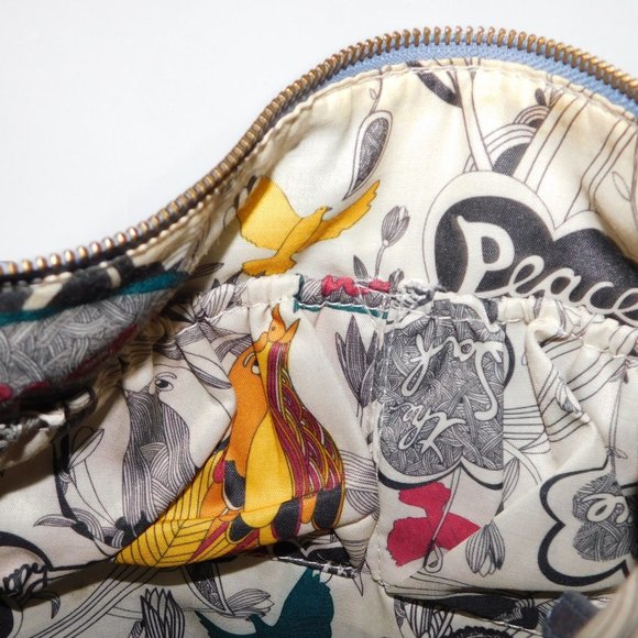 The Sak LUCIA Metallic Blue Leather Crossbody Bag Purse - Picture 7 of 9